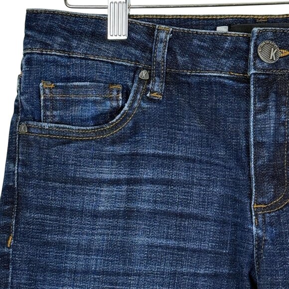 Kut From The Kloth Amy Crop Straight Leg Sz 6 Dark Wash Cuffed (Actual 31x24) - Picture 3 of 12